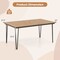 Rectangular Outdoor Dining Table for 6 People with Acacia Wood Tabletop and Umbrella Hole